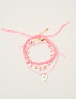 Switch Love Heart 3-Pack Charm Bracelet Set, Pink & Gold Tone product photo