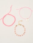 Switch Love Heart 3-Pack Charm Bracelet Set, Pink & Gold Tone product photo View 02 S