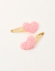 Switch Boucle Heart Hair Clip, 2-Pack, Pink product photo