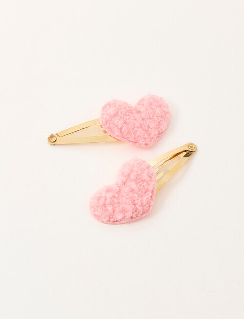 Switch Boucle Heart Hair Clip, 2-Pack, Pink product photo