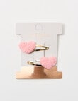 Switch Boucle Heart Hair Clip, 2-Pack, Pink product photo View 02 S