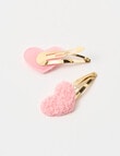 Switch Boucle Heart Hair Clip, 2-Pack, Pink product photo View 03 S