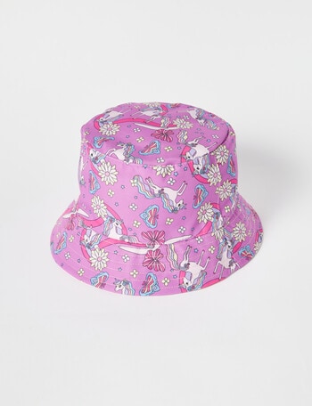 Mac & Ellie Rainbow Unicorn Printed Bucket Reversible Hat, Pink product photo