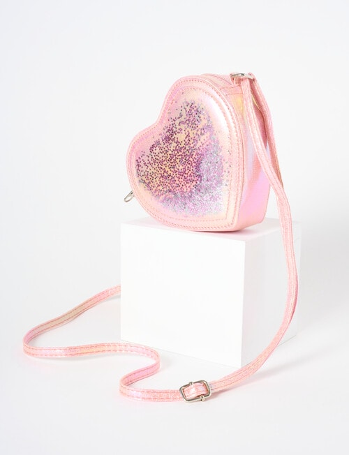 Mac & Ellie Heart Sequin Cross Body Bag, Fondant Pink product photo View 03 L