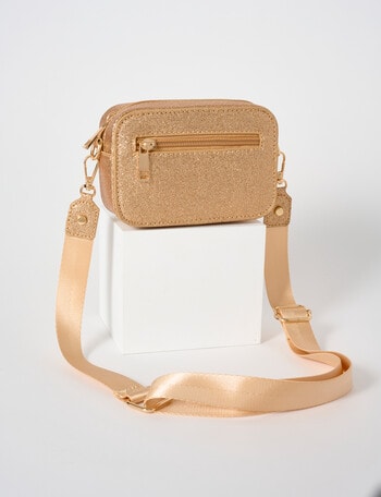 Mac & Ellie Glitter Cross Body Bag, Gold product photo