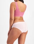 Jockey Woman Comfort Classics Cotton Boyleg Brief, 2-Pack, Pacific Stripe Deep Wisteria & Pink Moon, 10-16 product photo View 03 S