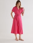 Whistle Tie Waist A Line Dress, Hot Pink product photo