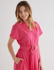 Whistle Tie Waist A Line Dress, Hot Pink product photo View 04 S