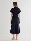 Whistle Tie Waist A Line Dress, Navy product photo View 02 S