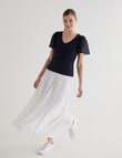 Whistle Rib V Neck Flutter Sleeve Tee, Navy product photo View 03 S