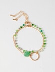 Whistle Accessories Layered Bead Bracelet Set, Green & Gold Tone product photo View 02 S