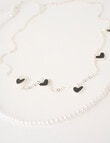 Whistle Accessories Heart + Pearl Layered Necklace, Silver Tone product photo View 03 S