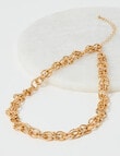 Whistle Accessories Chunky Chain Link Necklace, Gold Tone product photo View 02 S