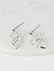 Whistle Accessories Heart + Bow Dangle Earring, Silver Tone product photo