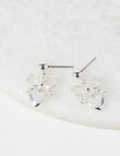 Whistle Accessories Heart + Bow Dangle Earring, Silver Tone product photo View 02 S