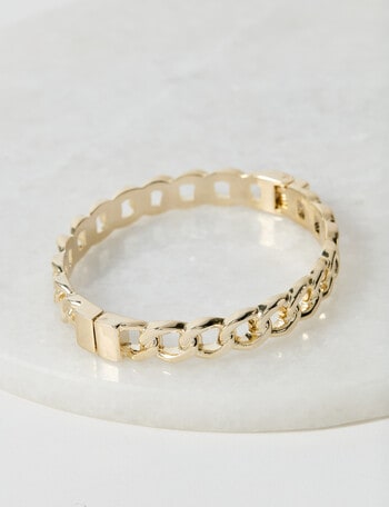 Whistle Accessories Solid Chain Hinge Bracelet, Gold Plated product photo