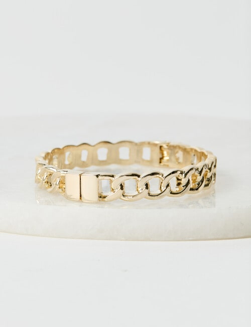 Whistle Accessories Solid Chain Hinge Bracelet, Gold Plated product photo View 02 L