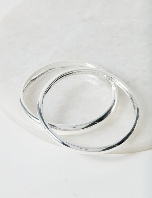 Whistle Accessories Solid Bangle Set, 2-Pack, Silver Plated product photo