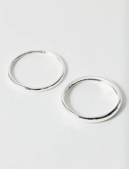 Whistle Accessories Solid Bangle Set, 2-Pack, Silver Plated product photo View 02 L