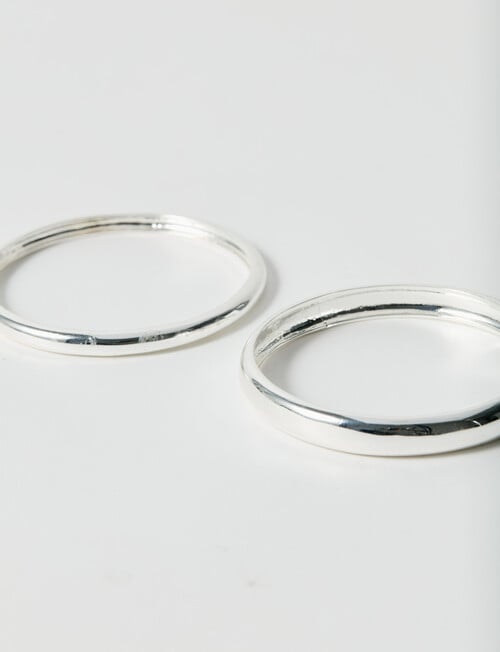 Whistle Accessories Solid Bangle Set, 2-Pack, Silver Plated product photo View 03 L