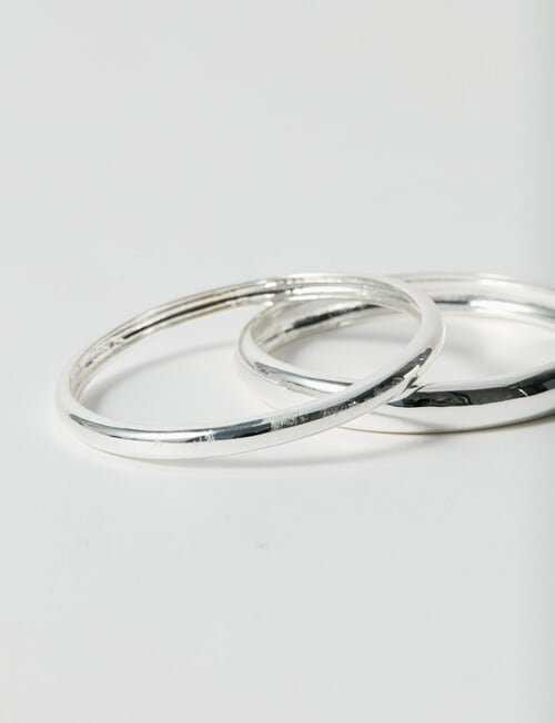 Whistle Accessories Solid Bangle Set, 2-Pack, Silver Plated product photo View 04 L