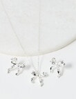 Whistle Accessories Bow Necklace & Earring Gift, Silver Plated product photo