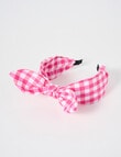 Switch Gingham Knot Bow Headband, Hot Pink product photo View 02 S