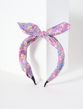 Mac & Ellie Floral Knot Bow Headband, Pink product photo