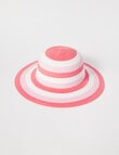 Mac & Ellie Rainbow Straw Sunhat , Pink & White product photo