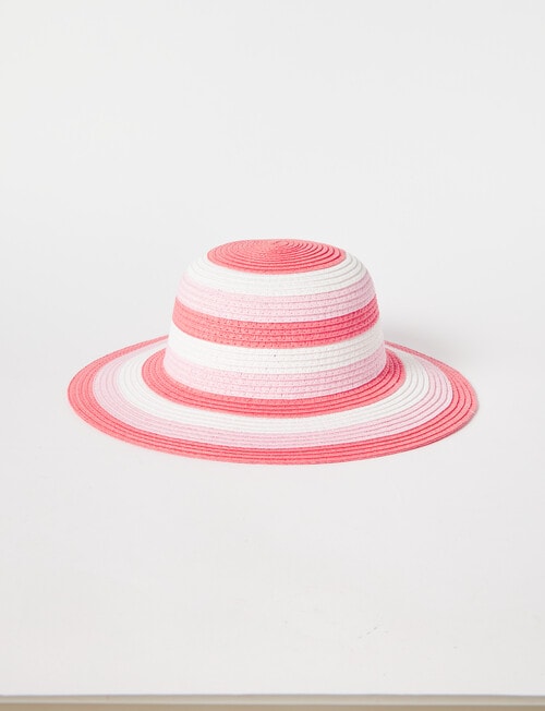 Mac & Ellie Rainbow Straw Sunhat , Pink & White product photo View 03 L