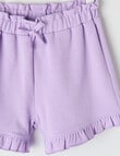 Mac & Ellie French Terry Frill Knit Short, Lilac product photo View 02 S