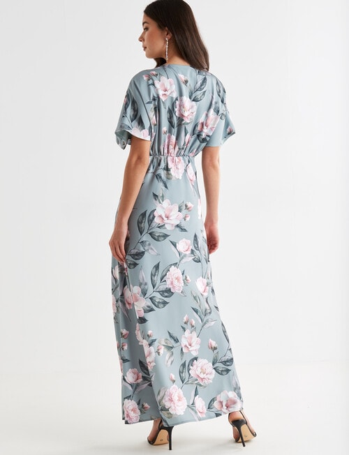 Harlow Floral Empire Waist Batwing Maxi Dress, Sage product photo View 02 L