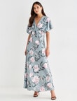 Harlow Floral Empire Waist Batwing Maxi Dress, Sage product photo View 05 S