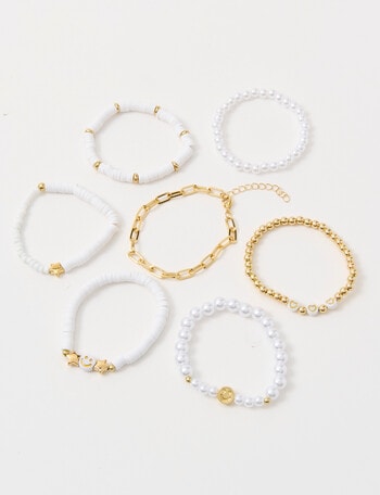 Switch Smiley White Bracelet Set, White product photo