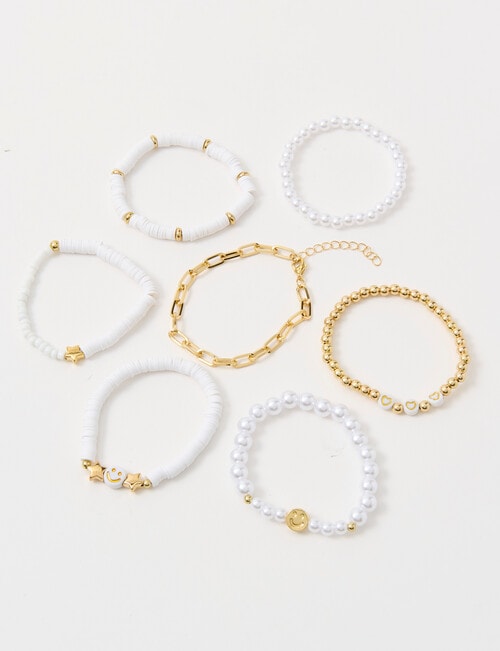 Switch Smiley White Bracelet Set, White product photo