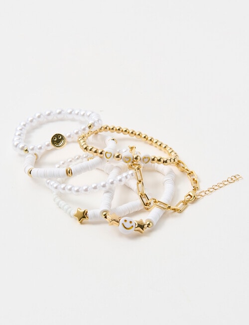 Switch Smiley White Bracelet Set, White product photo View 02 L