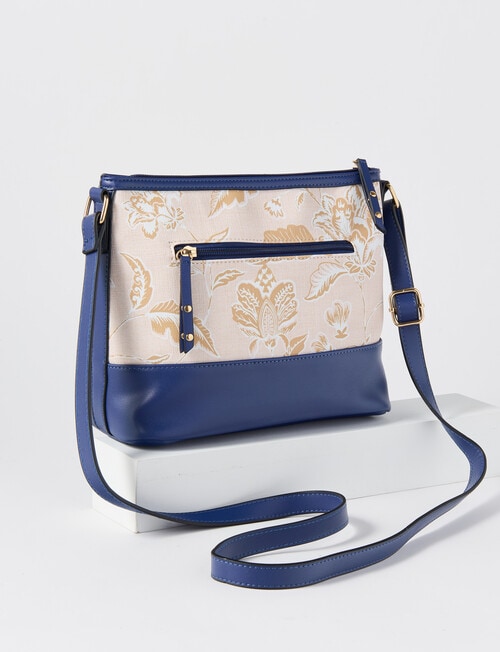 Boston + Bailey Floral Crossbody Bag, Natural & Navy product photo View 02 L