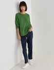 Jigsaw Christine Linen Blend Long Sleeve Sweater, Palm product photo View 03 S