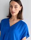 Oliver Black Cap Sleeve Satin Top, Bright Blue product photo