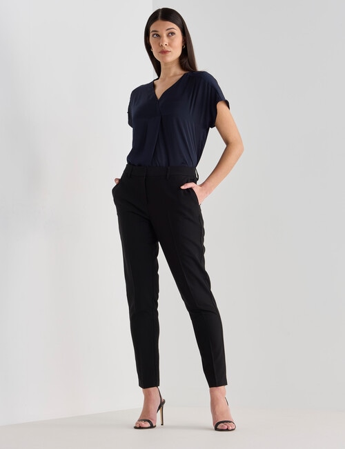 Oliver Black Cap Sleeve Satin Top, Navy product photo View 03 L