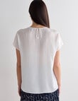 Oliver Black Cap Sleeve Satin Top, Ivory product photo View 02 S