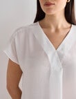 Oliver Black Cap Sleeve Satin Top, Ivory product photo View 04 S