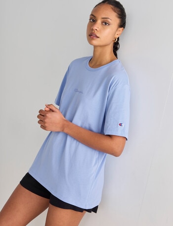 Champion Script Short Sleeve Tee, Pewter Blue product photo