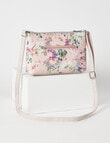 Pronta Moda Floral Rivet Crossbody Bag, Pink Print product photo View 02 S