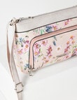 Pronta Moda Floral Rivet Crossbody Bag, Pink Print product photo View 03 S