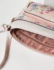 Pronta Moda Floral Rivet Crossbody Bag, Pink Print product photo View 04 S