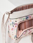 Pronta Moda Floral Rivet Crossbody Bag, Pink Print product photo View 05 S