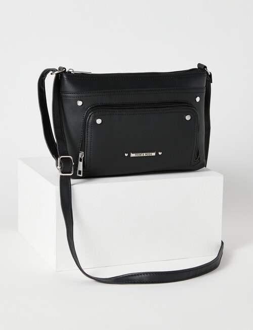 Pronta Moda Rivet Crossbody Bag, Black product photo