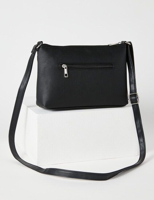 Pronta Moda Rivet Crossbody Bag, Black product photo View 02 L