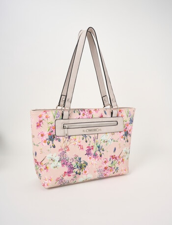 Pronta Moda Floral Tote Bag, Pink Print product photo